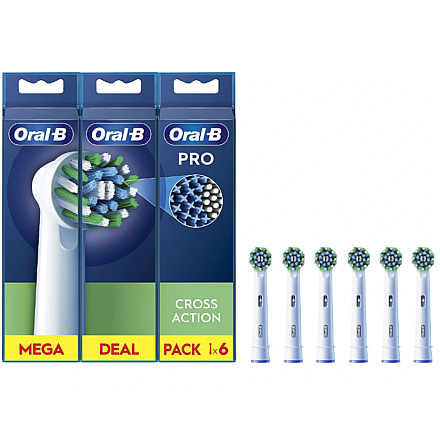 Oral-B | Wymienne główki szczoteczki do zębów | EB50RX-6 Cross Action Pro | Główki | Dla dorosłych | Liczba główek szczoteczki w zestawie 6 | Biały - 1