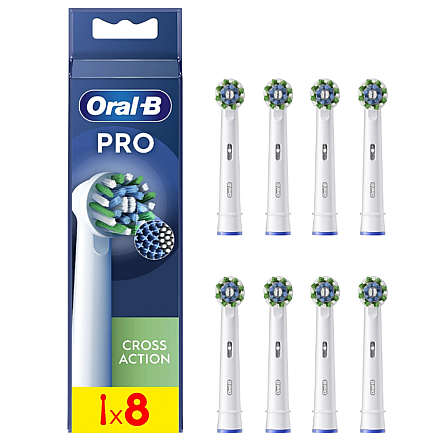 Oral-B | Wymienne główki szczoteczki do zębów | EB50RX-8 Cross Action Pro | Główki | Dla dorosłych | Liczba główek szczoteczki w zestawie 8 | Biały - 1