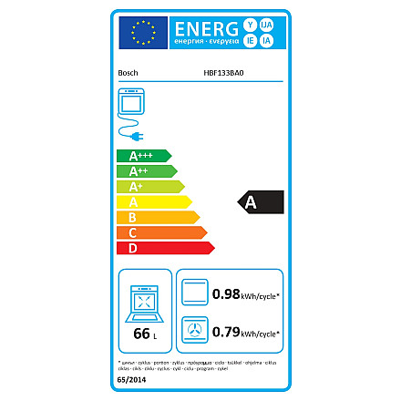 Bosch | Piekarnik | HBF133BA0 | 66 L | Elektryczny | EcoClean | Pokrętła | Wysokość 59,5 cm | Szerokość 59,4 cm | Czarny - 6