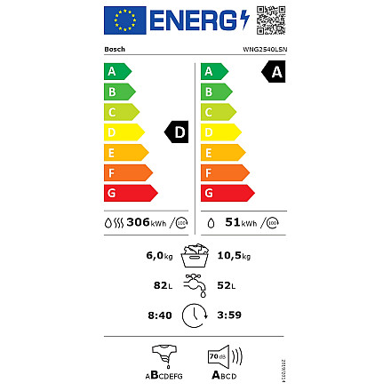 Bosch Пральна машина з сушкою WNG2540LSN - 6