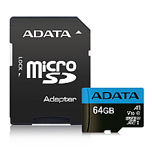 ADATA | Premier | UHS-I | 64 GB | MicroSDXC | Памʼять flash klasy 10 | Адаптер