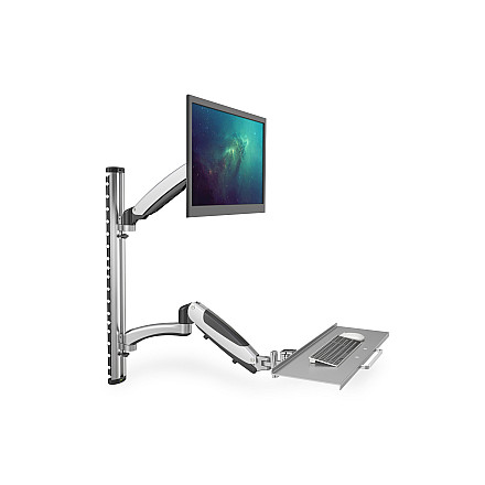 Digitus | Uchwyt ścienny | Stacja robocza | Regulowana wysokość, pochylenie, obrót | 27 " | Maksymalna waga (udźwig) 6 kg | Srebrny - 5