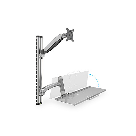 Digitus | Uchwyt ścienny | Stacja robocza | Regulowana wysokość, pochylenie, obrót | 27 " | Maksymalna waga (udźwig) 6 kg | Srebrny - 3