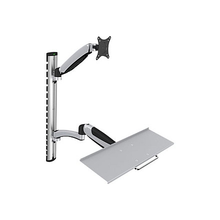 Digitus | Uchwyt ścienny | Stacja robocza | Regulowana wysokość, pochylenie, obrót | 27 " | Maksymalna waga (udźwig) 6 kg | Srebrny - 1