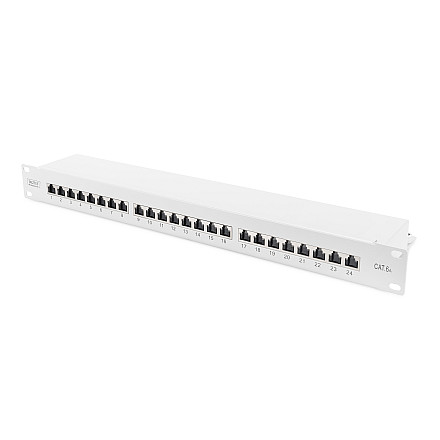 Panel krosowy Digitus | CAT 6A, ekranowany, 1U, 24-portowy | RJ45, 8P8C | сірий - 6