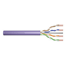 Kabel instalacyjny Digitus Cat.6 U/UTP, 305 m, simplex, Eca (EN 50575), AWG 23/1, pudełko papierowe 305 m, SX, fioletowy | Digitus | Kabel instalacyjny Cat.6 U/UTP | DK-1613-VH-305