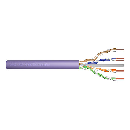 Kabel instalacyjny Digitus Cat.6 U/UTP, 305 m, simplex, Eca (EN 50575), AWG 23/1, pudełko papierowe 305 m, SX, fioletowy | Digitus | Kabel instalacyjny Cat.6 U/UTP | DK-1613-VH-305 - 1