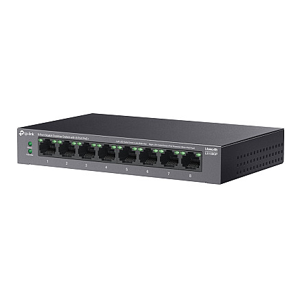TP-LINK LS108GP 8-Port Gigabit Desktop Комутатор with 8-Port PoE+ - 3
