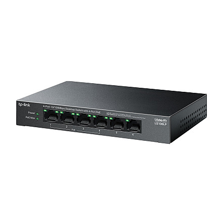 TP-LINK LS106LP 6-Port 10/100 Mbps Desktop Switch with 4-Port PoE - 3