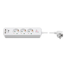 41264 Потрійна мережева розетка з вимикачем та USB гніздами | кількість 3