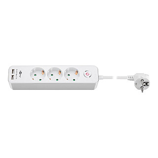 41264 Потрійна мережева розетка з вимикачем та USB гніздами | кількість 3