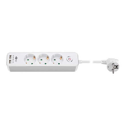 41264 Потрійна мережева розетка з вимикачем та USB гніздами | кількість 3 - 1