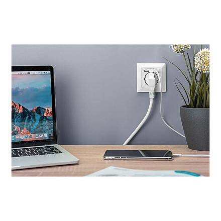 Gniazdo bezpieczeństwa do montażu podtynkowego z 2 portami USB | DA-70613 - 5