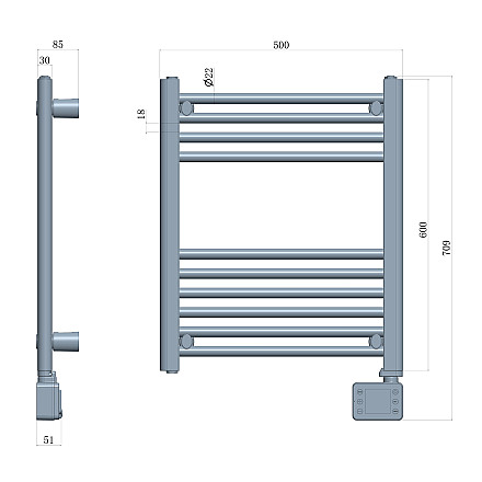 Elektryczny grzejnik łazienkowy LED | AD 7823 | Grzejnik | 400 W | Biały | IP24 - 7