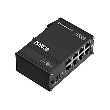 Teltonika TSW030 Unmanaged 8 ETH ports Ethernet Switch, 2-pin industrial DC power socket, 7 – 57 VDC, Integrated DIN rail bracket