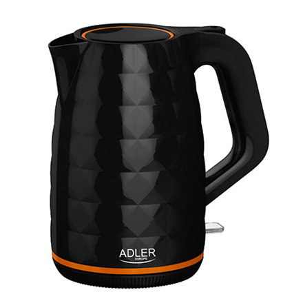 Adler | Czajnik | AD 1277 | Standard | 2200 W | 1,7 L | Plastik | Podstawa obrotowa 360° | Czarny - 1