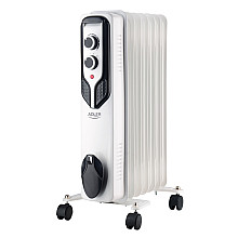 Radiator olejowy Adler AD 7815 - 1500 W, 3 poziomy mocy, biały