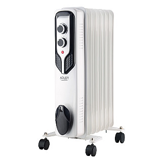 Radiator olejowy Adler AD 7815 - 1500 W, 3 poziomy mocy, biały