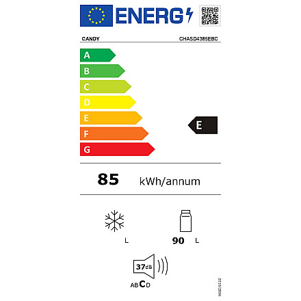 Lodówka stołowa Candy | CHASD4385EBC | Klasa efektywności energetycznej E | Wolnostojąca | Spiżarnia | Wysokość 85 cm | Pojemność chłodziarki netto 90 L | 37 dB | Czarny - 5