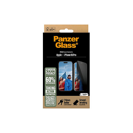 PanzerGlass Privacy Screen Protector iPhone 16 Pro | Ultra-Wide Fit - 5