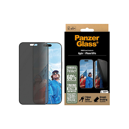 PanzerGlass Privacy Screen Protector iPhone 16 Pro | Ultra-Wide Fit - 2