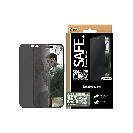 SAFE by PanzerGlass Privacy Screen Protector iPhone 16 | Ultra-Wide Fit - 3