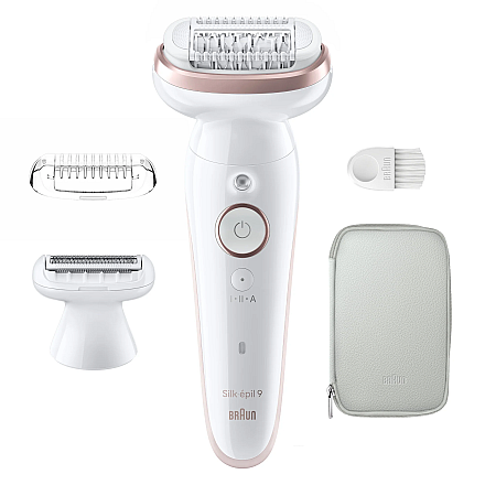Depilator Braun | SES9-030 Silk épil 9 | Czas pracy (maks.) 50 min | Liczba poziomów mocy 2 | Na mokro i na sucho | Biały/Różowy - 3