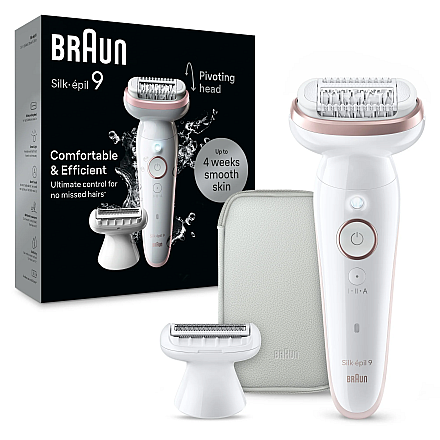 Depilator Braun | SES9-030 Silk épil 9 | Czas pracy (maks.) 50 min | Liczba poziomów mocy 2 | Na mokro i na sucho | Biały/Różowy - 2