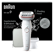 Depilator Braun | SES9-030 Silk épil 9 | Czas pracy (maks.) 50 min | Liczba poziomów mocy 2 | Na mokro i na sucho | Biały/Różowy