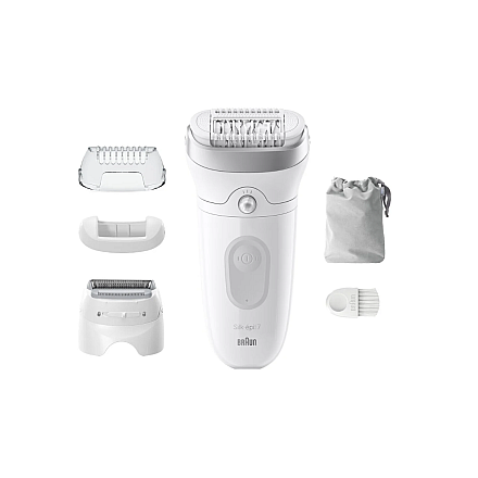 Depilator Braun | SE7-041 Silk épil 7 | Liczba poziomów mocy 2 | Na mokro i na sucho | Biały/Srebrny - 1