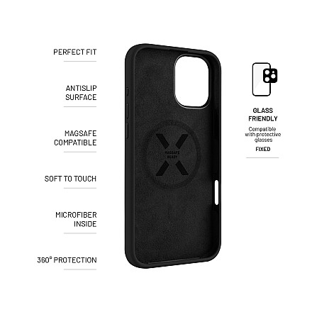 Fixed | MagFlow | Back Cover | Apple | iPhone 16 Plus | Silikon | чорний - 4