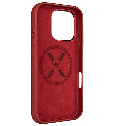 Fixed MagLeather | Back Cover | Apple | iPhone 16 Pro | Leather | Red - 2