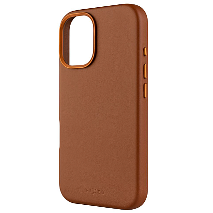 Fixed MagLeather | Back Cover | Apple | iPhone 16 | Leather | Brown - 1