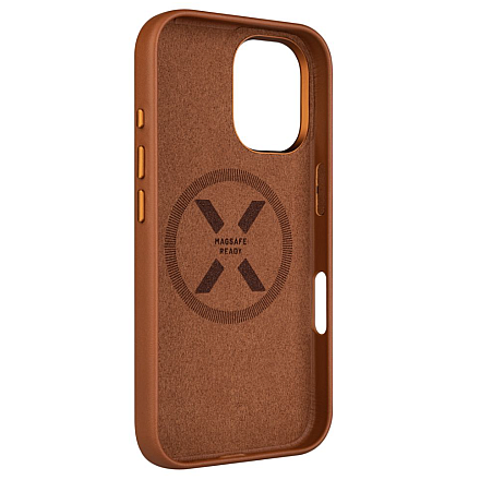 Fixed MagLeather | Back Cover | Apple | iPhone 16 | Leather | Brown - 2