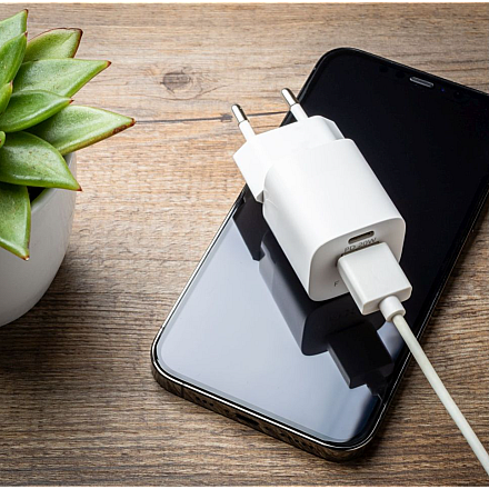 Стаціонарна mini зарядний пристрій дорожня USB-C/USB 20W | FIXC20M-CU-WH - 4