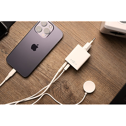 Стаціонарна mini зарядний пристрій дорожня USB-C/USB 45W | FIXC45M-CU-WH - 3