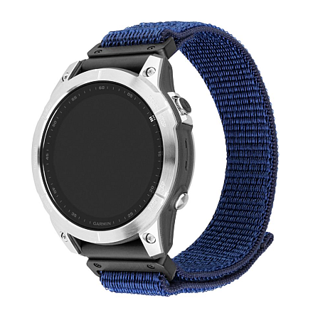 Stały | Sportowy pasek do Garmin QuickFit 22mm | 160-210 mm | Granatowy | Nylon - 2