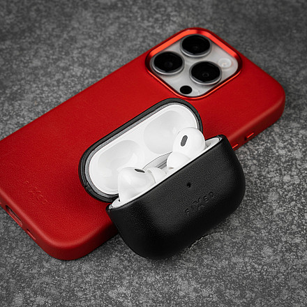 Fixed | Etui na słuchawki douszne z obsługą MagSafe | Apple AirPods Pro 2/Pro 2 (USB-C) | Czarny | Skóra - 4