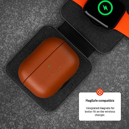 Fixed | Etui na słuchawki douszne z obsługą MagSafe | Apple AirPods Pro 2/Pro 2 (USB-C) | Brązowy | Skóra - 2
