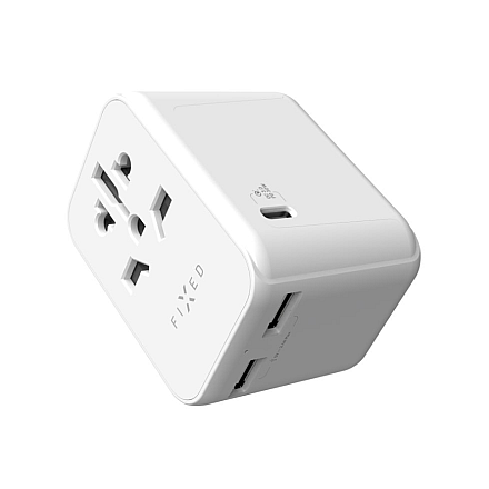 Fixed | Voyager World Адаптер | FIXCT30-1C2A-WH | USB-A/USB-C | Адаптер дорожній - 1