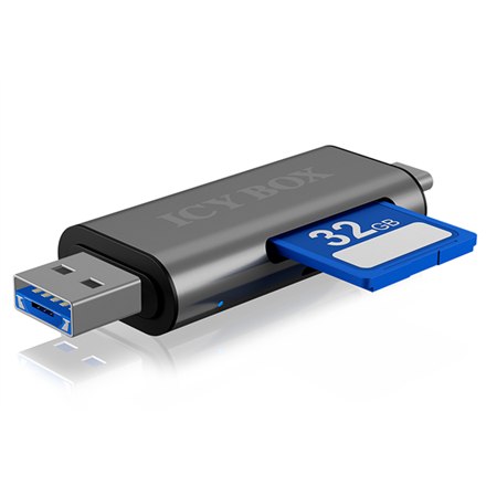 Icy box IB-CR200-C Czytnik kart SD/MicroSD (TF) USB 2.0 з interfejsem Type-C та -A для micro USB (OTG), antracytowy Raidsonic - 7