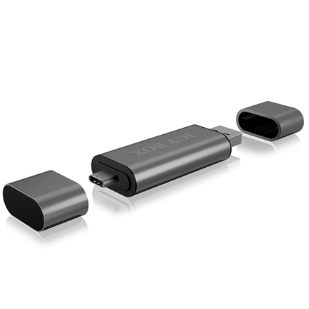 Icy box IB-CR200-C Czytnik kart SD/MicroSD (TF) USB 2.0 з interfejsem Type-C та -A для micro USB (OTG), antracytowy Raidsonic - 4
