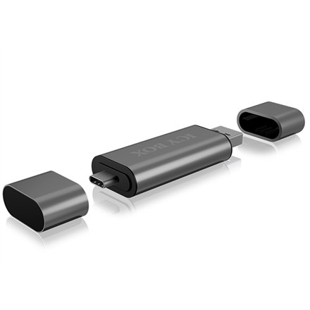 Icy box IB-CR200-C Czytnik kart SD/MicroSD (TF) USB 2.0 з interfejsem Type-C та -A для micro USB (OTG), antracytowy Raidsonic - 9