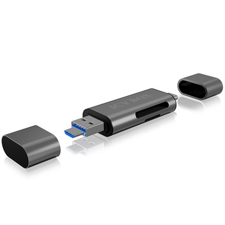 Icy box IB-CR200-C Czytnik kart SD/MicroSD (TF) USB 2.0 з interfejsem Type-C та -A для micro USB (OTG), antracytowy Raidsonic - 8