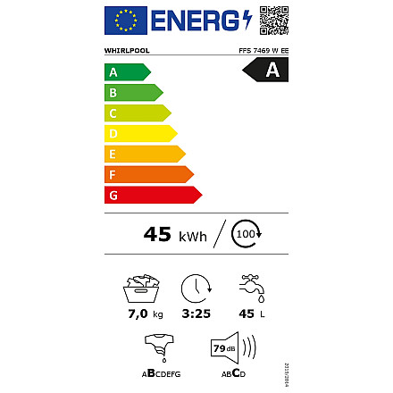 Пральна машина Whirlpool FFS 7469 W EE Клас енергоефективності A - 8