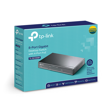 TP-LINK | Switch | TL-SG1008P | Niezarządzalny | Desktop | Porty 1 Gb/s (RJ-45) w liczbie 8 | Porty PoE w liczbie 4 | Typ zasilania Zewnętrzny | 36 miesięcy - 2