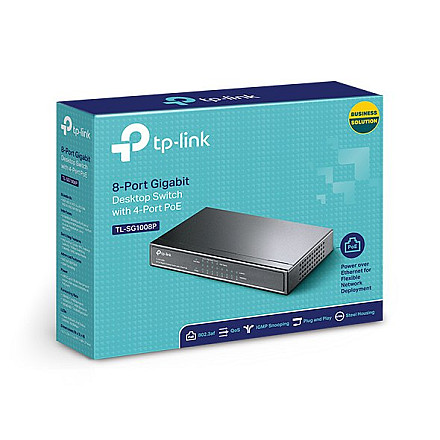 TP-LINK | Switch | TL-SG1008P | Niezarządzalny | Desktop | Porty 1 Gb/s (RJ-45) w liczbie 8 | Porty PoE w liczbie 4 | Typ zasilania Zewnętrzny | 36 miesięcy - 7