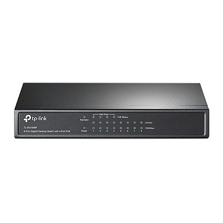 TP-LINK | Switch | TL-SG1008P | Niezarządzalny | Desktop | Porty 1 Gb/s (RJ-45) w liczbie 8 | Porty PoE w liczbie 4 | Typ zasilania Zewnętrzny | 36 miesięcy - 6