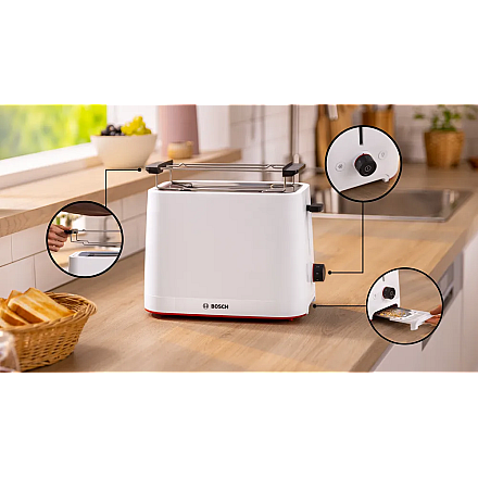 Toster kompaktowy Bosch TAT3M121 MyMoment Liczba gniazd 2 - 3