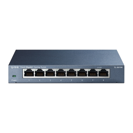 TP-LINK | Switch | TL-SG108 | Niezarządzalny | Desktop | 1 Gb/s (RJ-45) ilość portów 8 | Typ zasilania Zewnętrzny | 36 miesięcy - 1